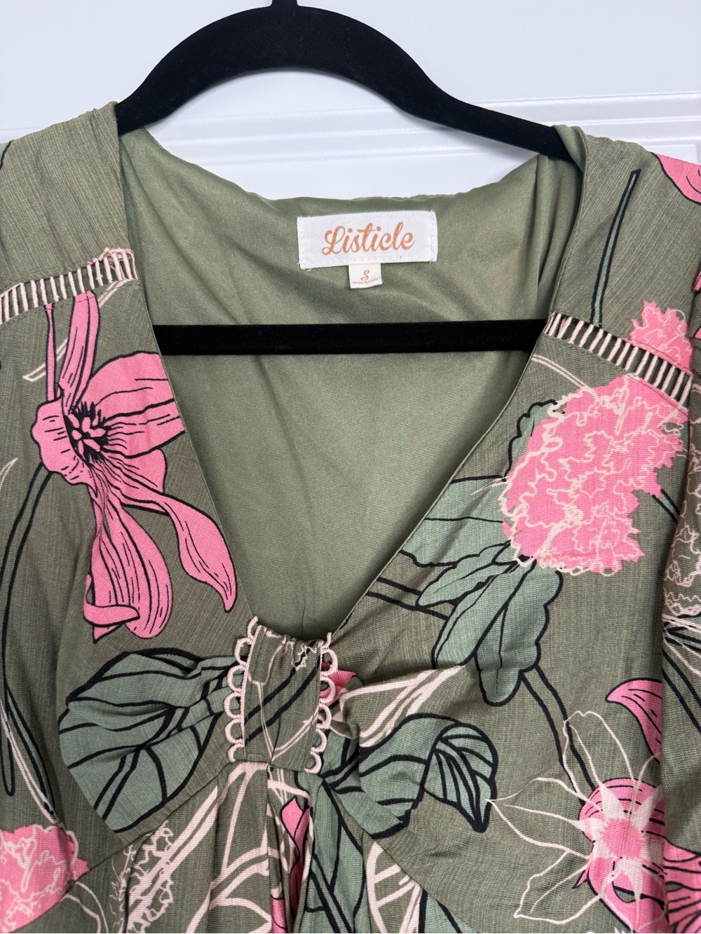 Baltic Born Lonna Dress - Olive & Fuschia Floral - Picture 4 of 4